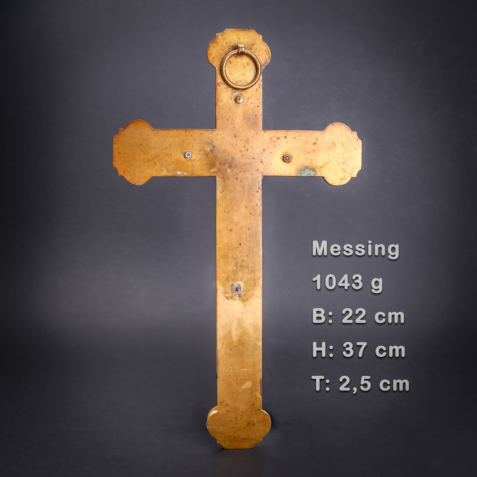 PE-0158 Vintage Stil Antikes Messing Kreuz Rosenkranz, Kreuz aus